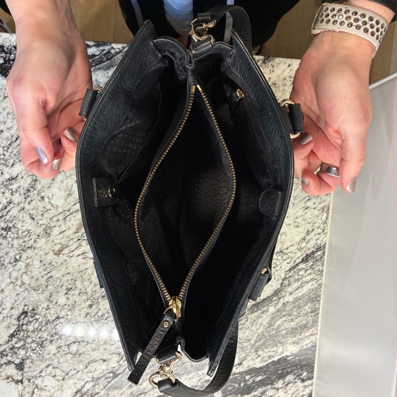 Kate Spade Tote Purse Black with gold accent and lattice detail - Picture 6 of 14